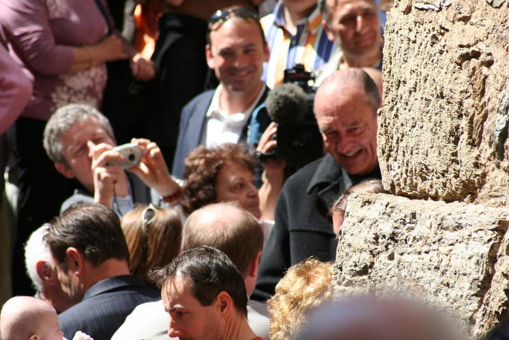 Præsident Chirac på besøg i byen